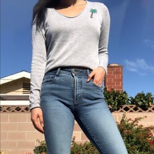 🌴Grey Sweater with Palm Tree Design🌴